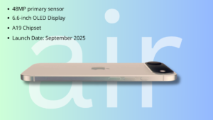iPhone 17 Air price in India, design, Camera and other features